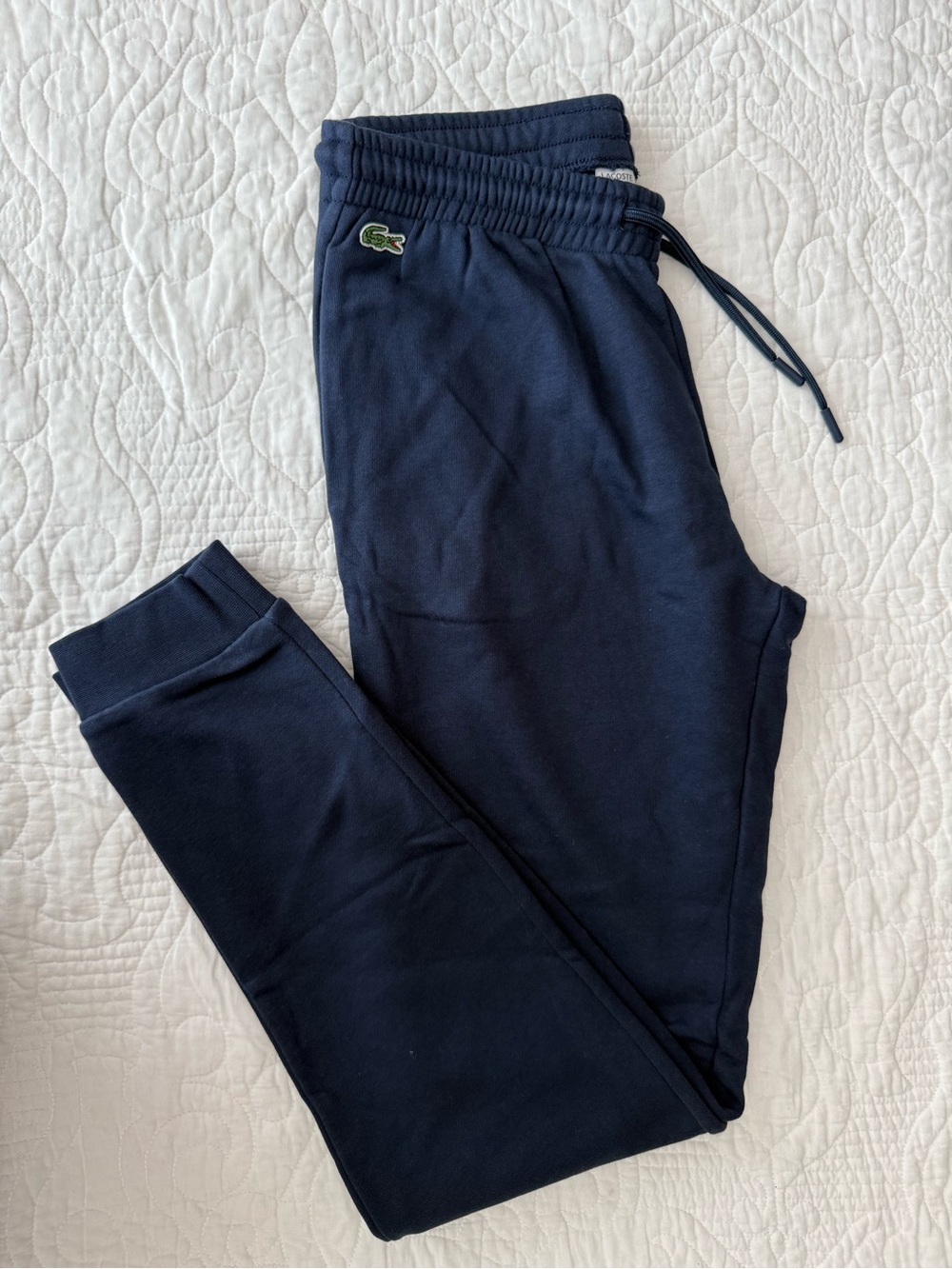 Lacoste Navy Jogger Sweatpants with Crocodile Patch
